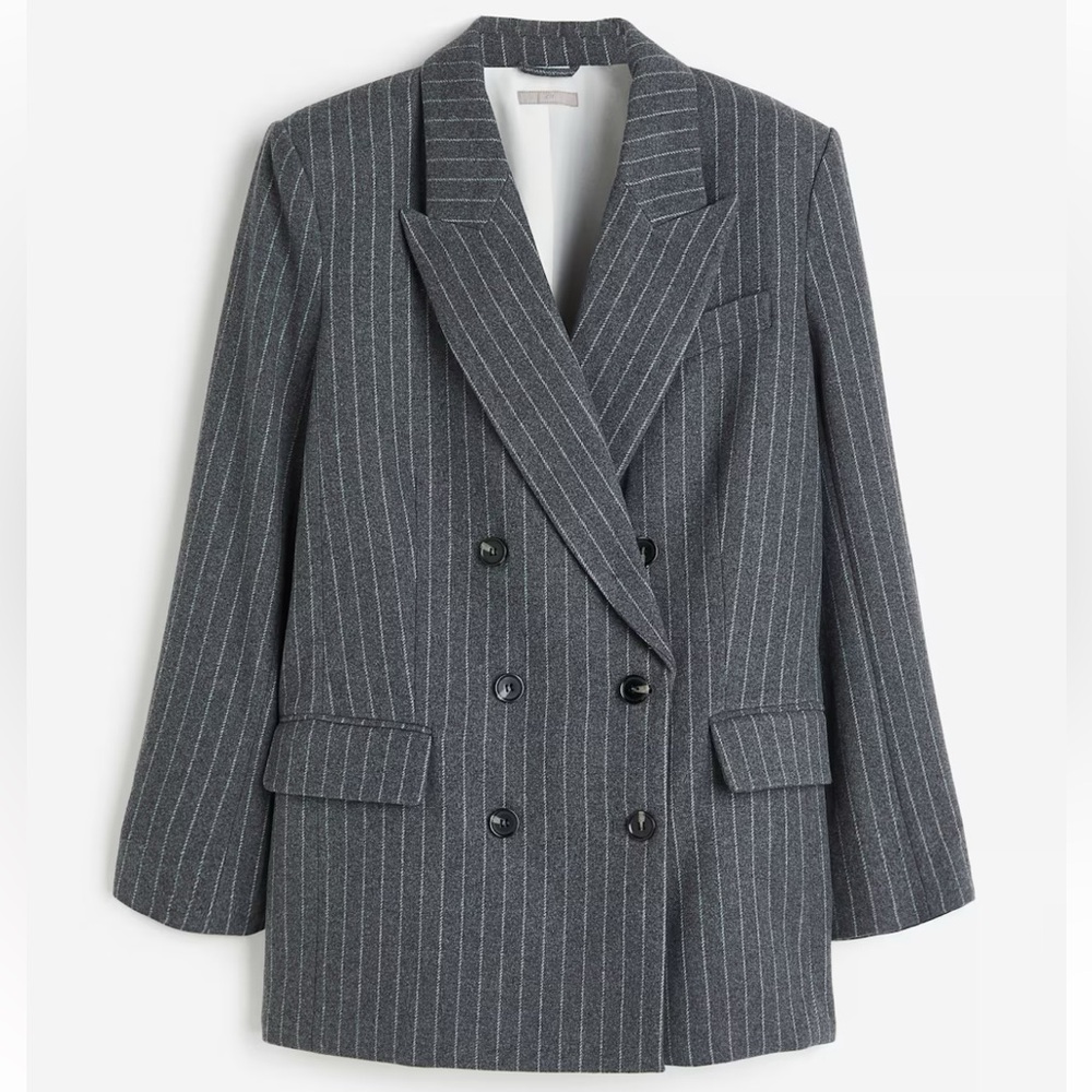 H&M Charcoal Pinstripe Blazer